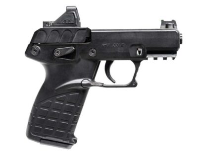Kel-Tec P17BBLKOPTIC P17 Compact Frame 22 LR 16+1 3.80″ Black Steel Barrel, Black Serrated Steel Slide, Black Polymer Frame with Picatinny Rail, Textured Grip, Viridian RFX-11 Green Dot, Ambidextrous