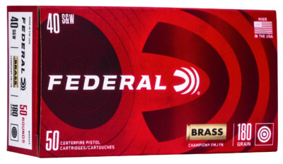 Federal WM5223 Champion Training 40S&W 180gr Full Metal Jacket 50 Per Box/20 Case