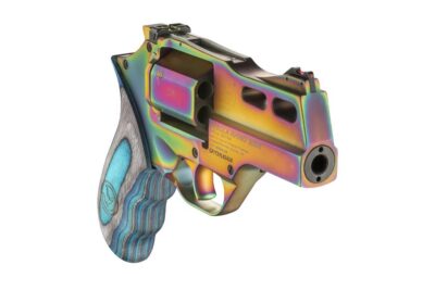 Chiappa Firearms CF340319 Rhino 30DA Nebula *CA Compliant 357 Mag 6 Shot 3″ Rainbow PVD Steel Barrel & Cylinder, Rainbow PVD Aluminum Frame & Barrel Shroud, Blue Laminate Grip