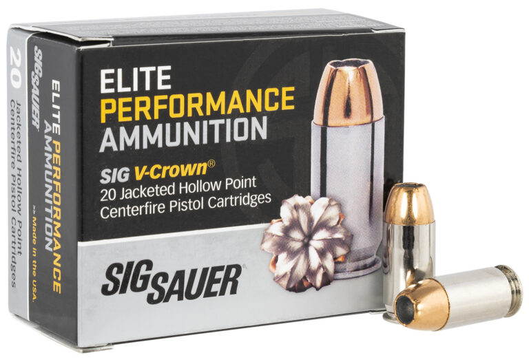 Sig Sauer E45AP120 Elite Performance 45ACP 200gr V-Crown Jacketed Hollow Point 20 Per Box/10 Case Sig Sauer E45AP120 Elite Performance 45ACP 200gr V-Crown Jacketed Hollow Point 20 Per Box/10 Case