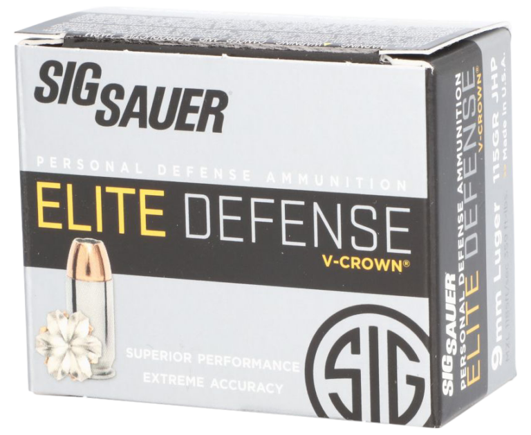 Sig Sauer E9MMA120 Elite V-Crown 9mm Luger 115 gr Jacketed Hollow Point (JHP) 2 Sig Sauer E9MMA120 Elite V-Crown 9mm Luger 115 gr Jacketed Hollow Point (JHP) 2