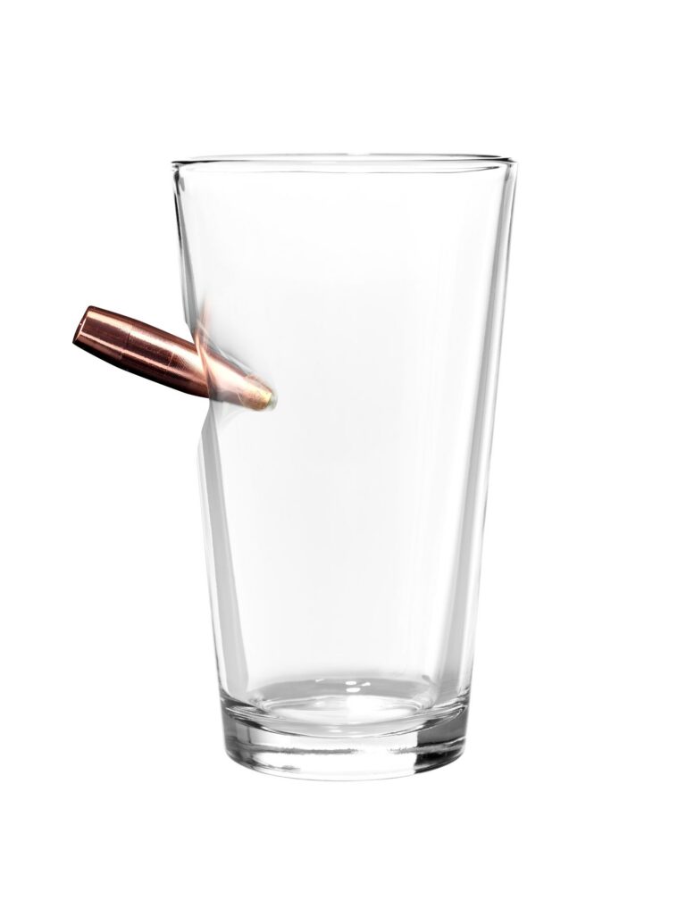 Last Man Standing – Pint Glass with Bullet