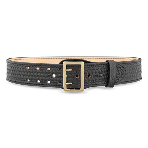 2-1/4 Basketweave Leather Sam Brown 2 Row Stitch Duty Belt with Gold Buckle 2-1/4 Basketweave Leather Sam Brown 2 Row Stitch Duty Belt with Gold Buckle