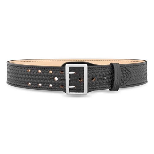 2-1/4 Basketweave Leather Sam Brown 2 Row Stitch Duty Belt with Nickel Buckle 2-1/4 Basketweave Leather Sam Brown 2 Row Stitch Duty Belt with Nickel Buckle