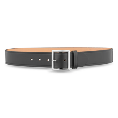1-3/4  Plain Leather Garrison Belt with Nickel Buckle