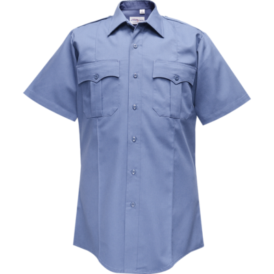 Duro Poplin Short Sleeve Shirt with Sewn-In Creases