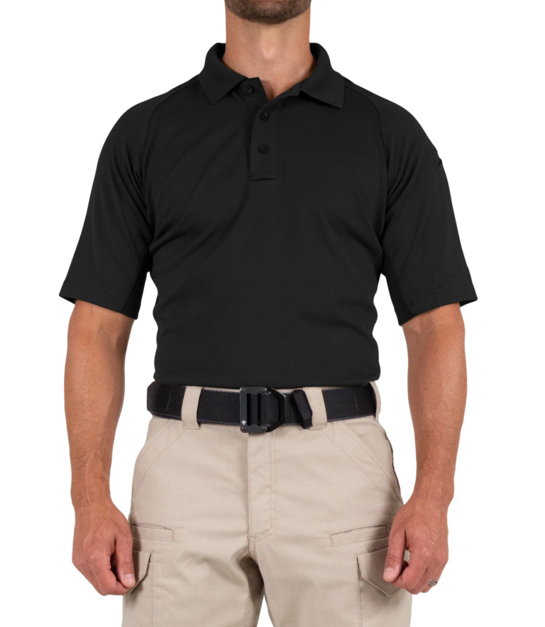 First Tactical Men’s Performance SS Polo – Black, M-Small