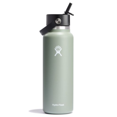 Wide Mouth Insulated Water Bottle with Flex Straw Cap