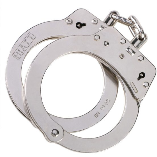 Nickel Chain Handcuffs with Double Key Hole Nickel Chain Handcuffs with Double Key Hole