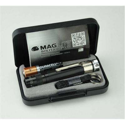 Maglite JSASZ2 Solitaire White LED 47 Lumens AAA (1) Battery Black