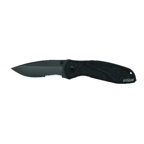 Kershaw 1670GBBLKST Ken Onion Blur Assisted Folding Knife 3-3/8″ Black Combo 14C28N Blade, Glass Breaker, Black Aluminum Handles, Liner Lock Kershaw 1670GBBLKST Ken Onion Blur Assisted Folding Knife 3-3/8″ Black Combo 14C28N Blade, Glass Breaker, Black Aluminum Handles, Liner Lock