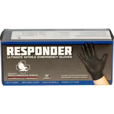 Responder Black Nitrile Gloves – Box of 100