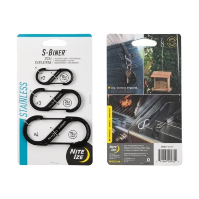 S-Biner Stainless Steel Dual Carabiner – 3 Pack