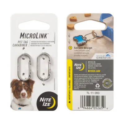 Microlink Pet Tag Carabiner – 2 Pack