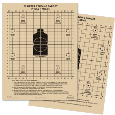 25m Zeroing Target – M16A2, M16A4, M4 Carbine