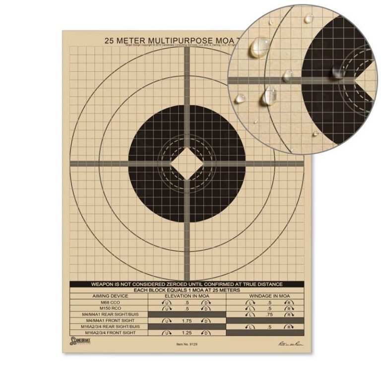 25 Meter Multipurpose Zeroing Target – MOA Adjustment 25 Meter Multipurpose Zeroing Target – MOA Adjustment
