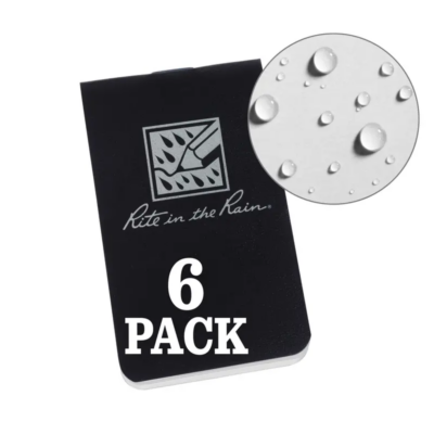 On-The-Go Notebook (Blank) – Black – 6 Pack