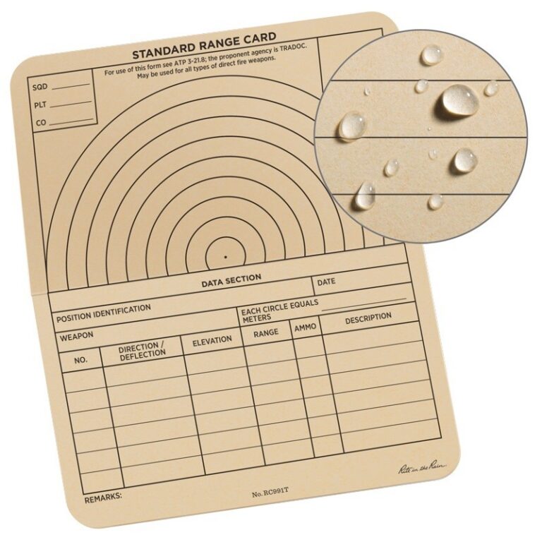 6 X 5 Combat Range Card 6 X 5 Combat Range Card