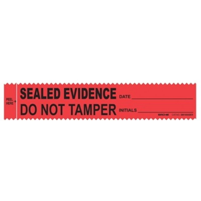 Red Evidence Integrity Strips (Sealed Evidence) 1 3/8 Inch X 7 Inch