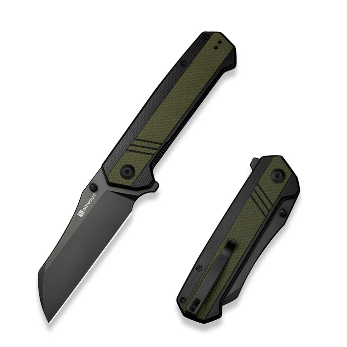 Draxor Flipper/Thumb Stud Folding Knife 3.70 Black 9Cr18MoV Sheepsfoot Plain Edge Blade, Green/Black G10 Handle Draxor Flipper/Thumb Stud Folding Knife 3.70 Black 9Cr18MoV Sheepsfoot Plain Edge Blade, Green/Black G10 Handle