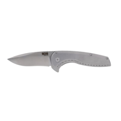 SOG AEGIS FLK 2.0 3.5” DROP POINT BLADE BLISTER PACK STONEWASH