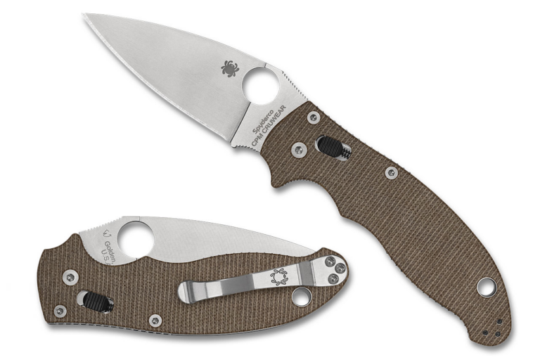 Manix 2 Brown Canvas Micarta Manix 2 Brown Canvas Micarta
