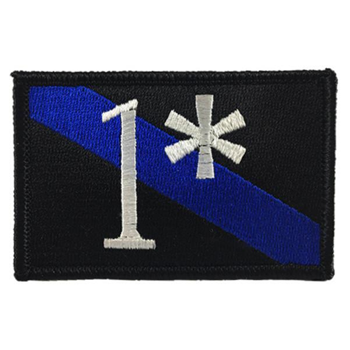 1 Asterisk – Thin Blue Line, 2 X 3 Inches, Velcro