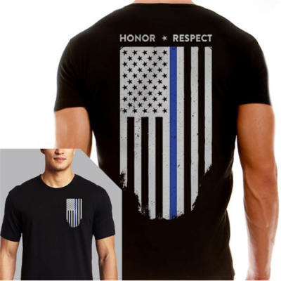 Men’s T-Shirt – Thin Blue Line Flag