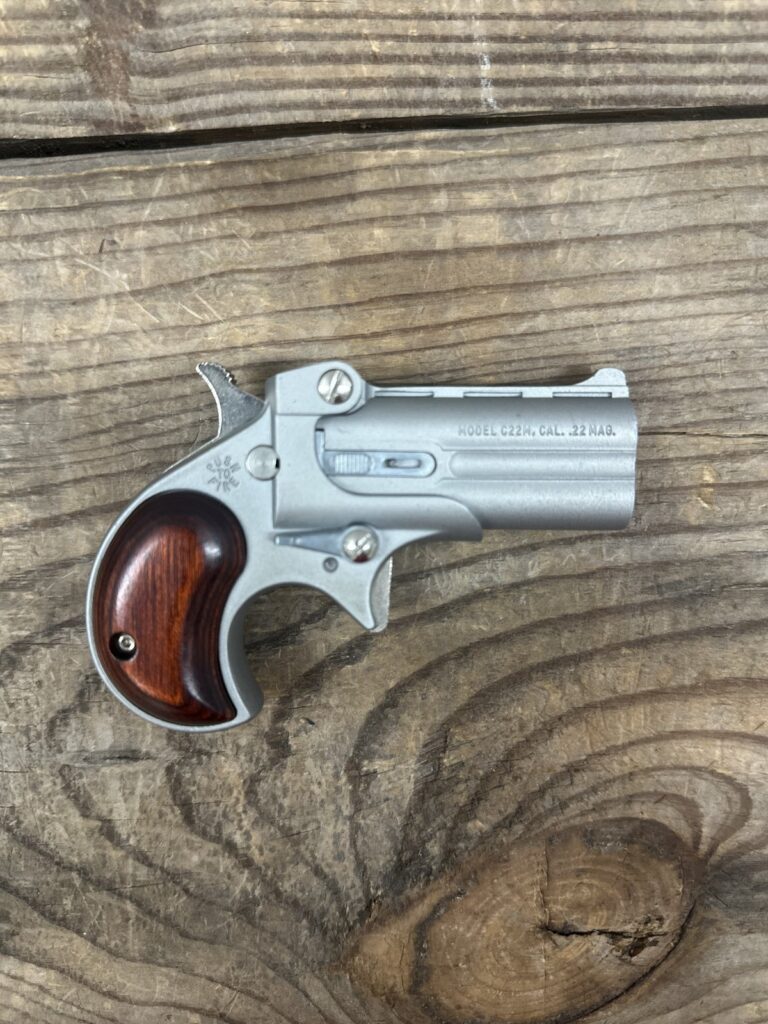 Cobra Enterprises C22M, .22 WMR, 2.4″ Barrel, Single-Shot “Derringer” Pocket Pistol, Fixed Sights, Compact Frame, Original Factory Box and Gun Lock Cobra Enterprises C22M, .22 WMR, 2.4″ Barrel, Single-Shot “Derringer” Pocket Pistol, Fixed Sights, Compact Frame, Original Factory Box and Gun Lock