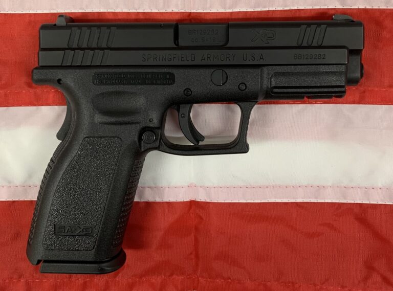 Springfield, XD9, Striker Fired, Semi-automatic, Polymer Frame Pistol, Full Size, 9MM, 4″ Barrel, Melonite Finish, Black, Fixed Sights, 10 Rounds, 1 Magazines, OEM Bag