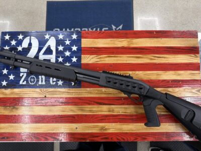 Remington, 870, Pump-Action, Black, 12 Guage, 18.5″ Barrel, Magpul Furniture, GG&G Shell Holder
